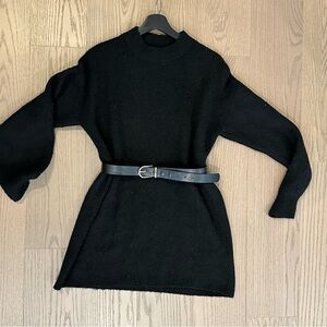 H&M Black Long Sleeve Sweater Dress (Belt Not Included)